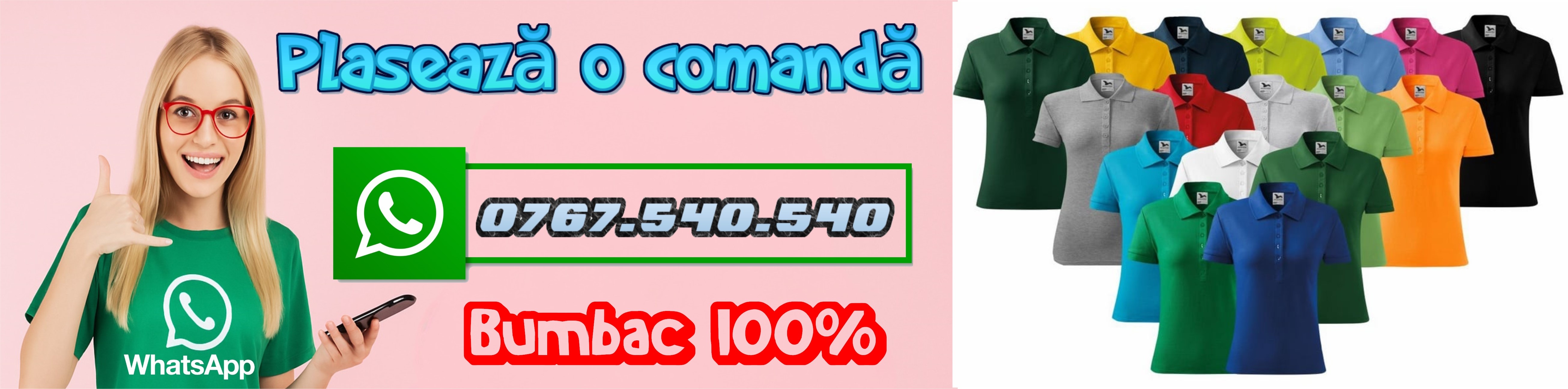 Plaseaza o comanda de tricou polo dama
